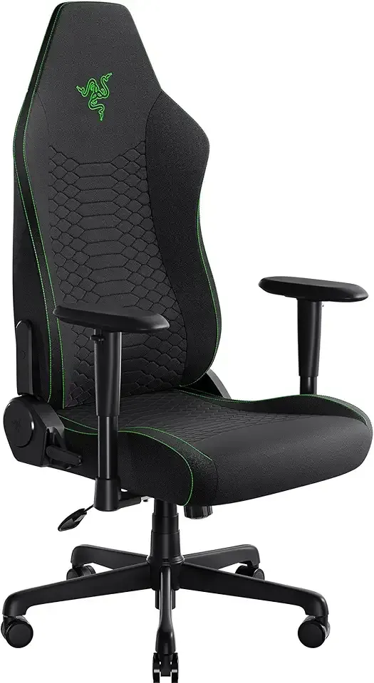Razer Iskur V2 X Ergonomic Gaming Chair: Built-in Lumbar Support - Widened Seat Base - High Density Foam Cushions - Adjustable 152 Degree Recline - 2D Armrests - Plush Fabric Finish - Black