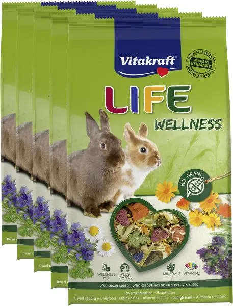Vitakraft Life Wellness Zwergkaninchen 5 x 0,60 kg