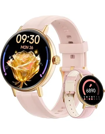 Smart Watch for Women,1.57" Touch Screen Smartwatch for iPhone& Samsung& Android,Answer/Make Call,Fitness Tracker with Heart Rate/SpO2/Sleep Monitor,IP68 Waterproof,110+ Sports Mode,2 Bands