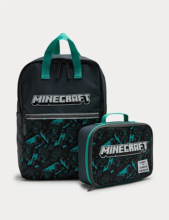 2-teiliges Set aus Rucksack und Lunchbox mit Minecraft™-Motiv