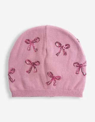 Berretto - Inserto di paillettes - Rosa chiaro