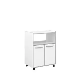 Aparador cocina con ruedas ESSENTIEL blanco 2 puertas 80,7 x 60 x 40 cm