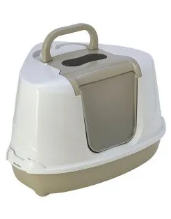 Moderna Flip Corner Kattenbak - Kattentoilet - 56.3x44.4x36.4 cm Grijs Wit