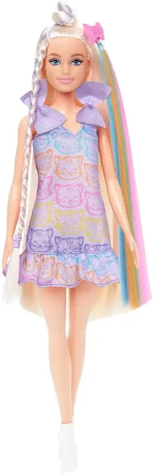 Fun & Fancy Doll & Accessories, Blonde Fashion Doll | with Extra-Long Hair & 2 Looks, Including Silver Metallic Dress & Hair Extension