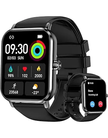 Smart Watch for Men Women, 1.83" HD Touchscreen Fitness Tracker, Smartwatch with Bluetooth Calling, 130+ Sports Modes, Heart Rate Sleep Step Monitor, IP68 Waterproof Pedometer for iPhone & Android