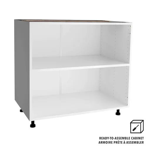 36 in. W x 30 H x 24 D Ready to Assemble Kitchen Base Cabinet, White (B36/BS36)