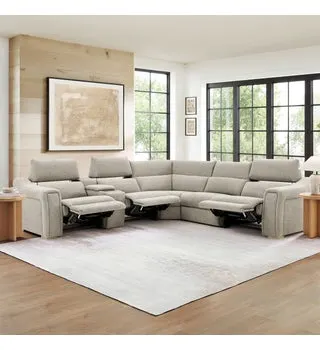 Palisade Fabric Power Reclining Sectional with Power Lift Headrests
