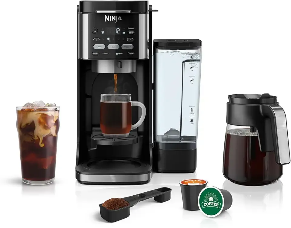 Drip Coffee Maker | DualBrew Pro Hot & Iced Coffee Machine | Use with K-Cup Coffee Pods | 3 Brew Styles (Classic, Rich, & Iced) | 60oz Removable Reservoir & Dishwasher Safe | Black | CFP101