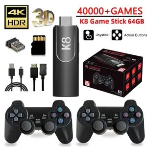 Game Stick K8 La mejor Consola RETRO 40.000 juegos K8 La mas completa FULL Dos joystick Inalámbricos