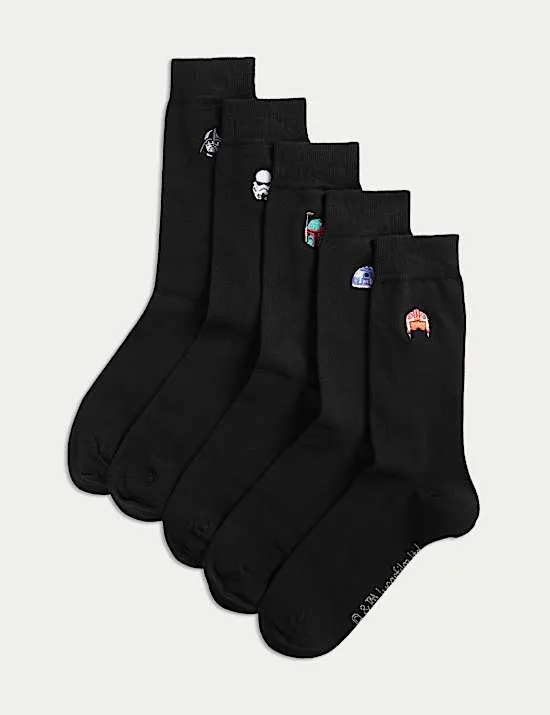 5 Pack Cool & Fresh™ Star Wars Cotton Rich Socks