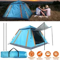 Carpa de Camping 5 Personas Azul de 213cm x 213cm Ventanas con Mosquitera