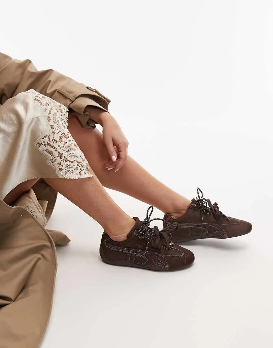 Puma Speedcat pony hair trainers in chocolate brown
