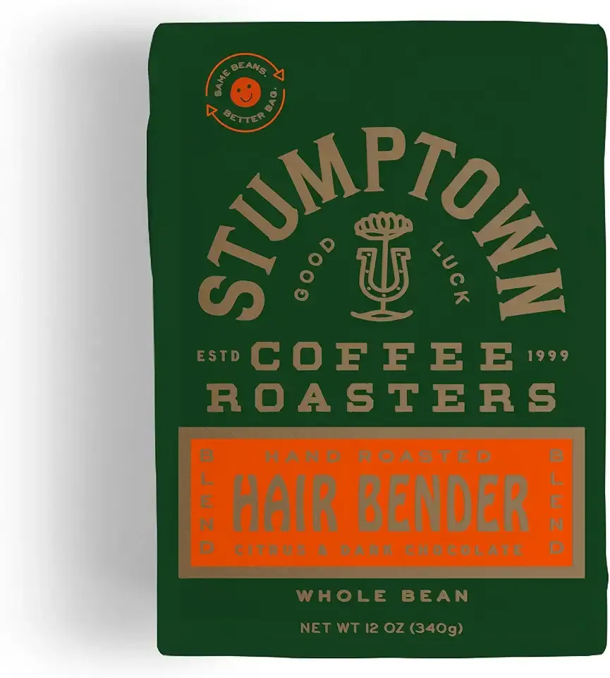 Stumptown Coffee Roasters, Medium Roast Whole Bean Coffee - Hair Bender 12 Ounce Bag with Flavor Notes of Citrus and Dark Chocolate