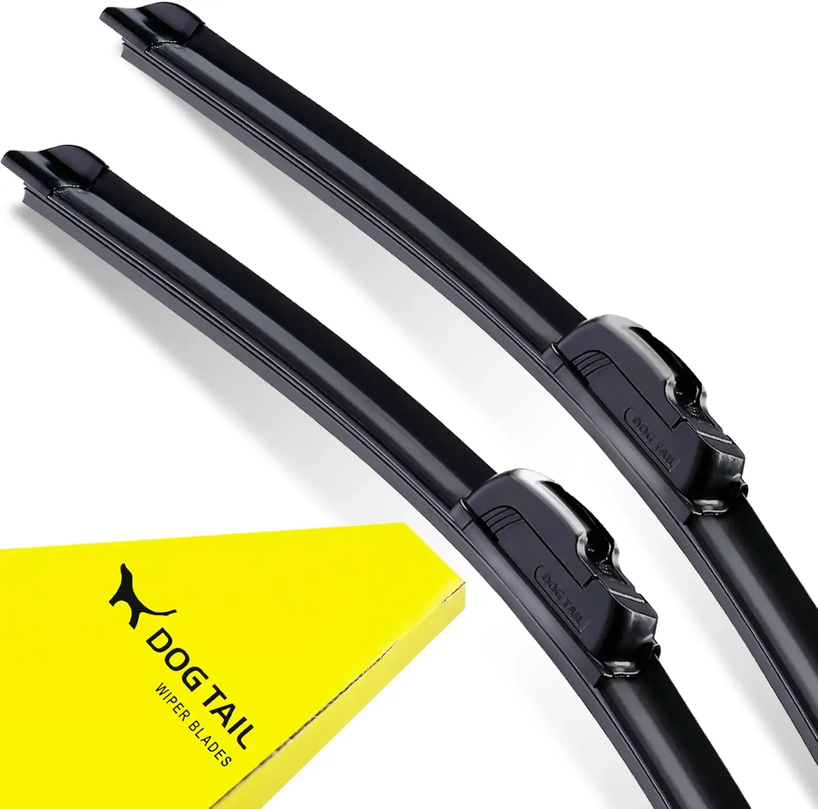 DOG TAIL 22 inch Wiper Blades 2 Pack - All-Season - J Hook | Durable Rubber, Beam Design, Streak-Free, Quiet, Easy Installation, Meets or Exceeds OEM Quality, Only for J Hook