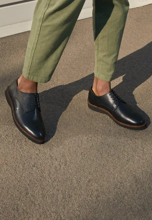 LEATHER - Snøresko - black