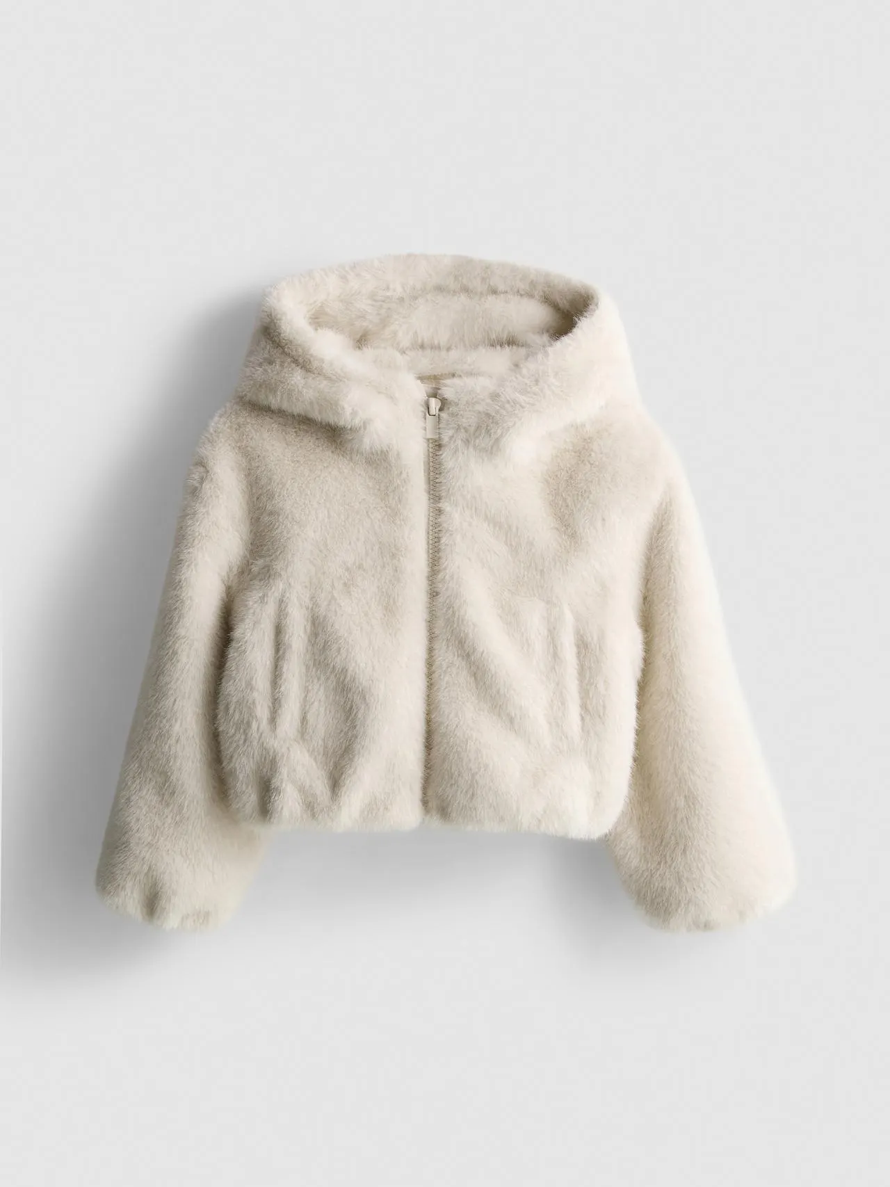 1–9 ans | Veste en fausse fourrure à capuche