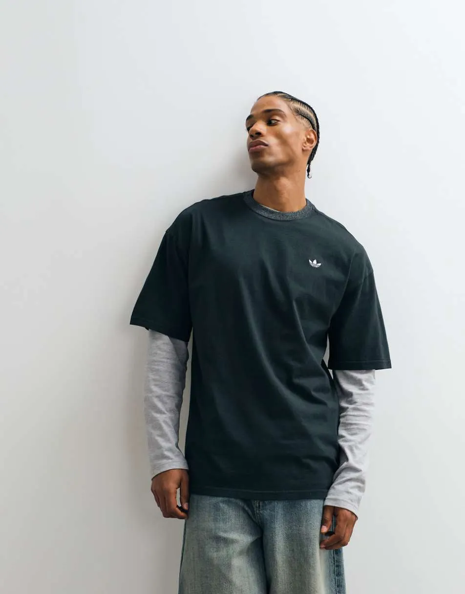 adidas Originals essential oversized t-shirt in washed black