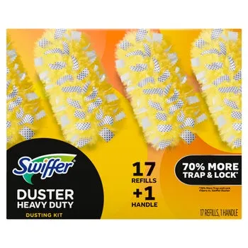 Swiffer Duster Heavy Duty Dusting Kit, 1 Handle + 17 Refills