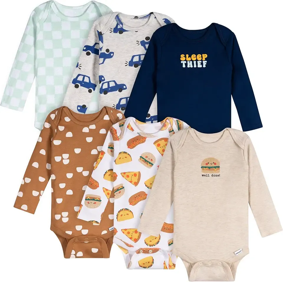 Unisex Baby, 6-Pack Long Sleeve Bodysuits