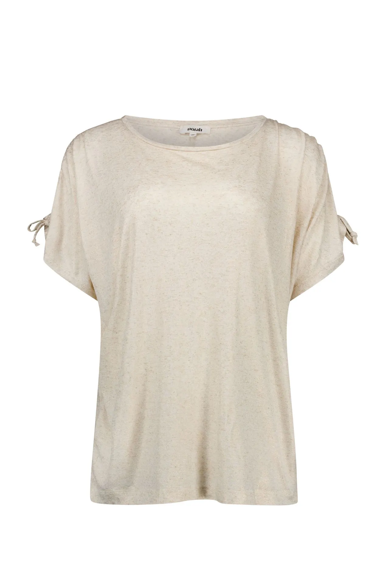 Zandkleurig shirt met geplooide mouwen