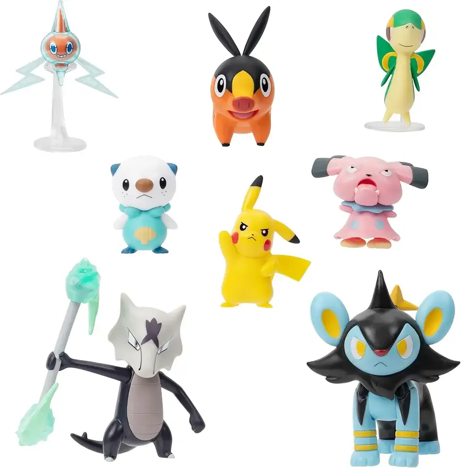 Pokemon Battle Figure 8 Pack - Six 2-Inch and Two 3-Inch Battle Figures Including Pikachu