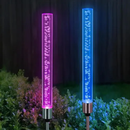 Exhart Solar-Powered LED Bubble Garden Stakes - 2 Pack