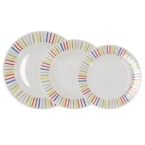 Vajilla Porcelana 18 Piezas - 6 Personas Quid California - Blanco Apto Microondas
