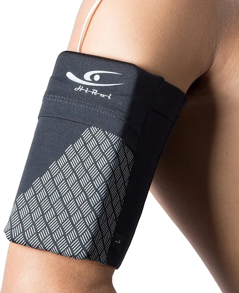 HiRui Universal Sports Armband Cell Phone Armband Sleeves Running Armband for Exercise Workout, Compatible with iPhone 17/17Plus/Pro/16/15/15Plus/14 Samsung Galaxy All Phones (Large, Black)
