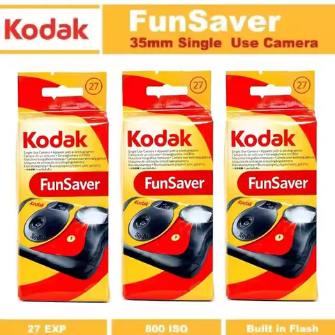 Kodak FunSaver Single Use Camera Classic 27 Sheets 39 Sheets With Flash Original 1-5 Pcs Disposable Point-and-Point Film Camera