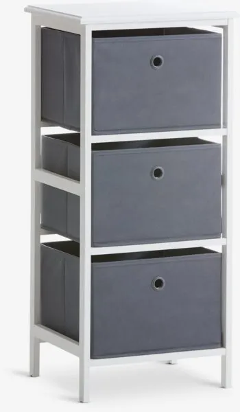 Cassettiera 3 scatole ODBY bianco/grigio