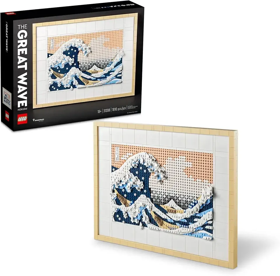 LEGO Art Hokusai The Great Wave Framed Japanese Wall Art Building Set - Unique Wall Decor for Home, Room, or Office - Fun Activity for Adults, Ages 18+ - Gift for Men and Women - 31208