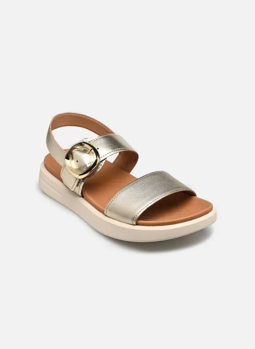 Sandalen met sleehak en plateau D XAND 2S A dames goud en brons