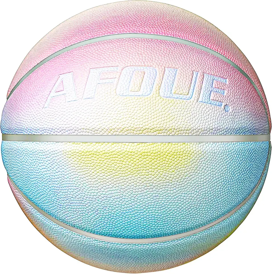Pink Blue Gradual Change Basketball, 29.5" Size 7 Quality PU Leather, Indoor Outdoor Gifts (Deflated)