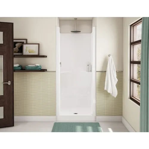 Jupiter F32 32L x 33W x 74H in. 2-in-1 Shower Kit - Shower Stall with Centre Drain Shower Base and Shower Wall Surround (No Door)