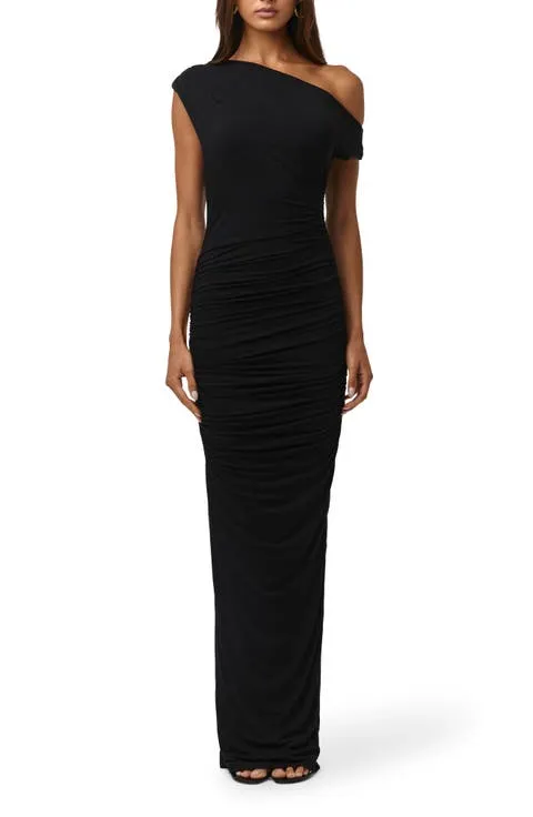 Ruched Off the Shoulder Maxi Dress