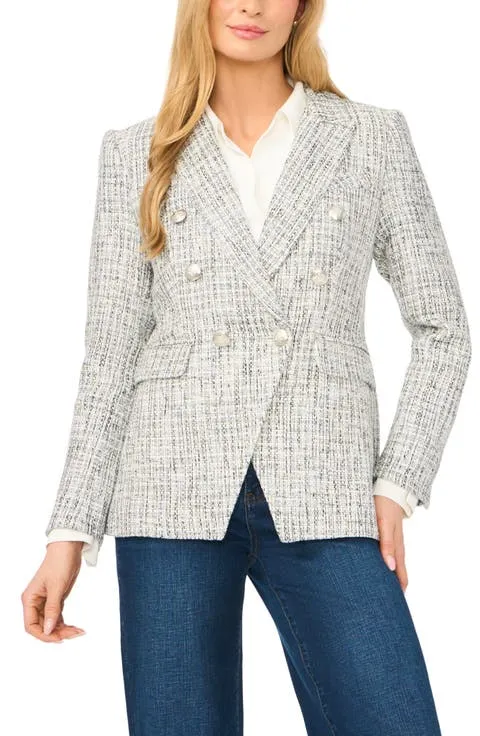 Double Breasted Tweed Blazer