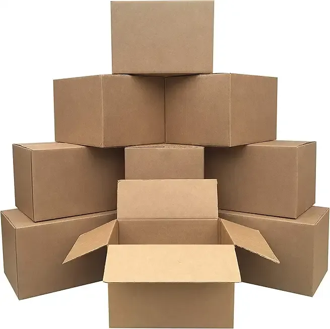 Amazon Basics Cardboard Moving Boxes for Packing and Shipping, Medium Size, 18" x 14" x 12", Brown, 10-Pack