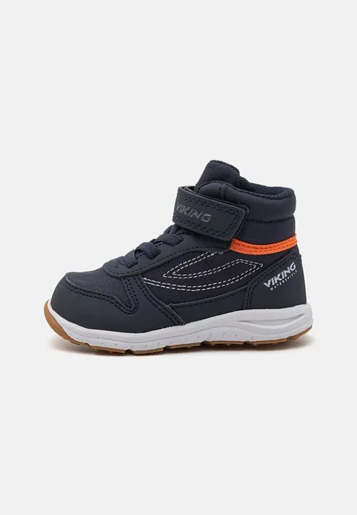 HOVET MID WP - Høye joggesko - navy/orange