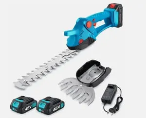 SHOPPING IN RETE® TAGLIASIEPI 2IN1 + 2 BATTERIA TAGLIA SIEPE TOSASIEPI RIFINITORE TOSA ERBA SIEPI PRATI DA GIARDINO POTATURA CON 2 LAME INTERCAMBILI