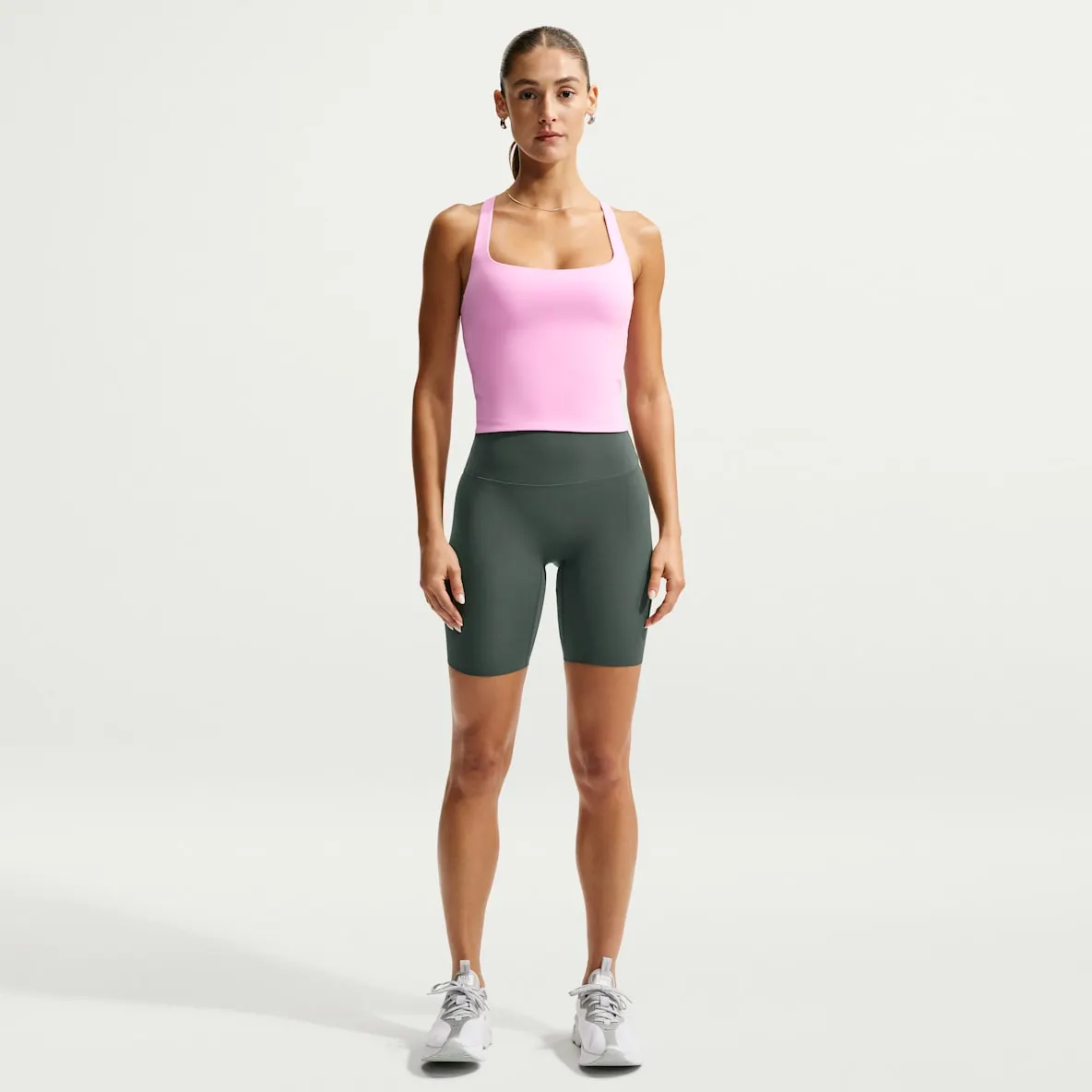 Sykkelshorts (20 cm) med høyt liv til dame