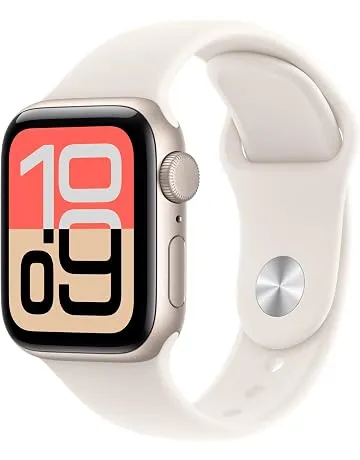 Apple Watch SE 3 [GPS 40mm] Smartwatch with Starlight Aluminum Case with Starlight Sport Band - S/M. Fitness and Sleep Trackers, Heart Rate Monitor, Always-On Display, Water Resistant