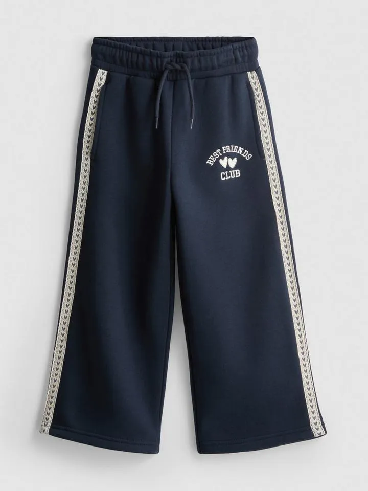 1–9 ans | Bas de jogging large en coton à dentelle