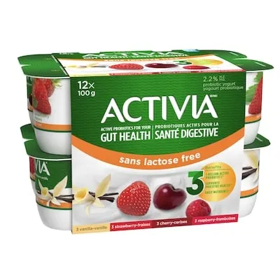 Probiotic Yogurt, Lactose Free, Vanilla/Raspberry/Cherry/Strawberry