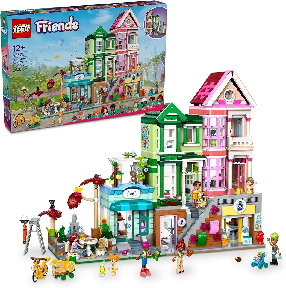 Friends 42670 Heart Lake City Apartments and Shops, Toys, Birthday Presents, Blocks, Girls, Boys, Children, 12, 13, 14, Elementary School Students, Pretend Play, Pretend Play