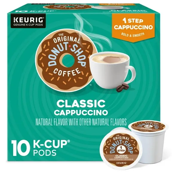 The Original Donut Shop, One Step Classic Cappuccino Flavored K-Cup Coffee Pods, 10 count $11.99 Was $20.00 $1.71/oz