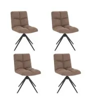 HOME DELUXE Esszimmerstuhl drehbar 4er Set NODA – Grau / Braun