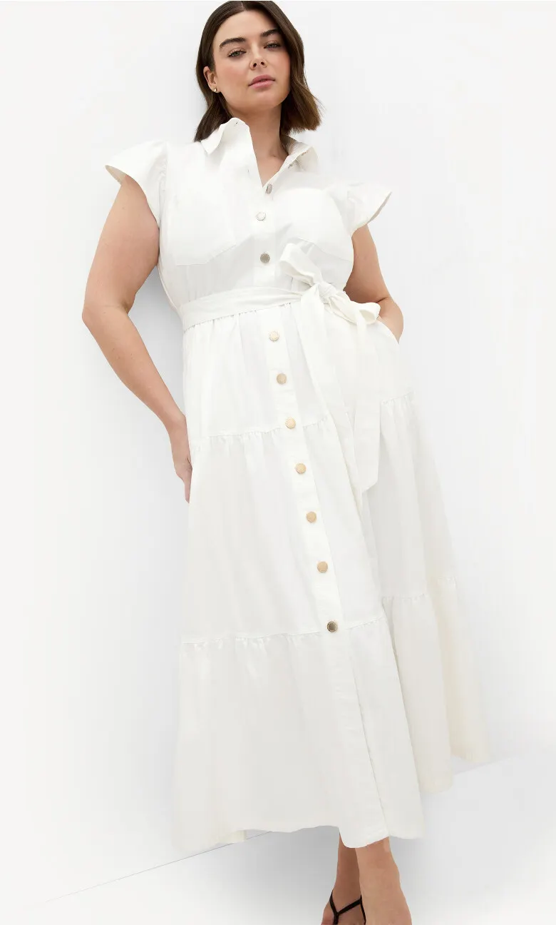 Kelise Cotton Maxi Dress - ivory