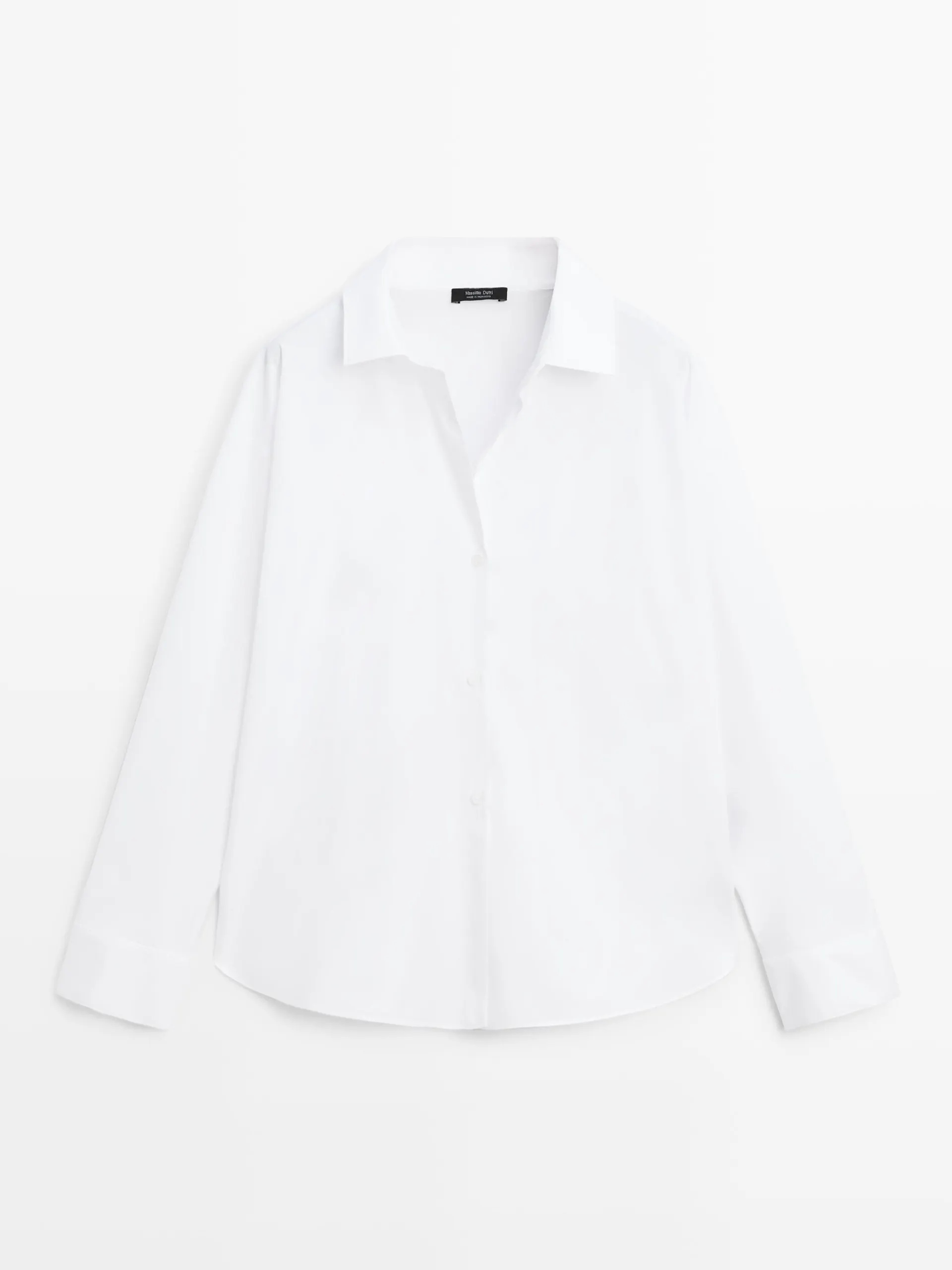 Poplin shirt with cotton pleat detail