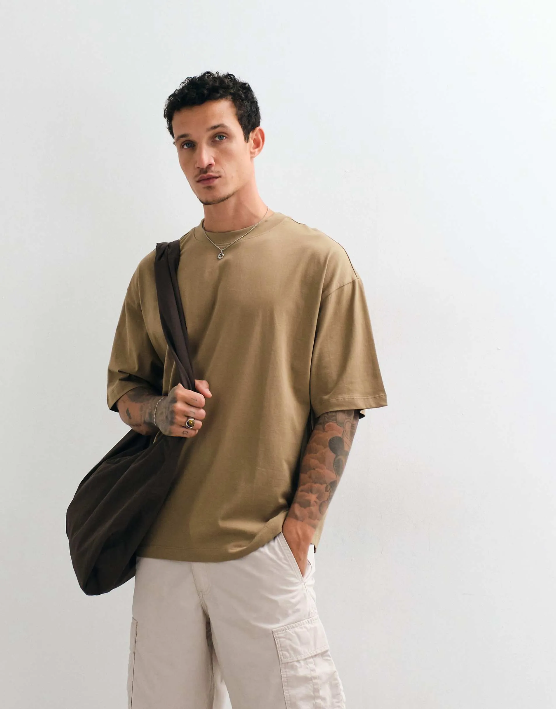 ASOS DESIGN Essentials oversized t-shirt in brown