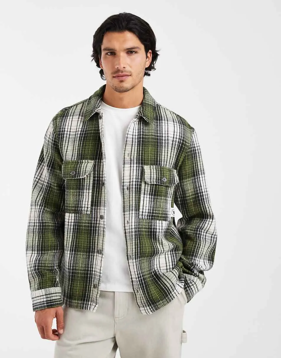 Double A By Wood Wood 100% cotton Clay overshirt in green check